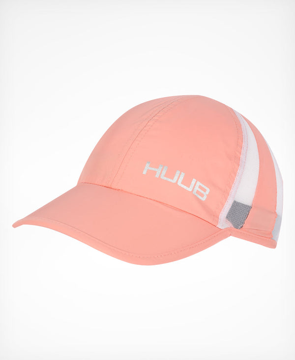 HUUB Race Cap II in Black with mesh fabric and flat front panel.