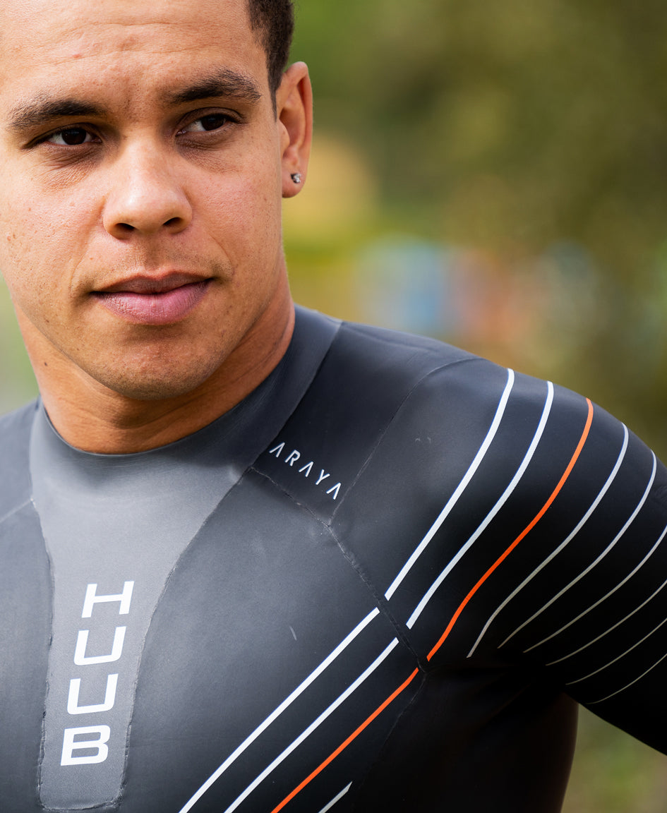 HUUB Araya men's wetsuit lower-body and leg panel view