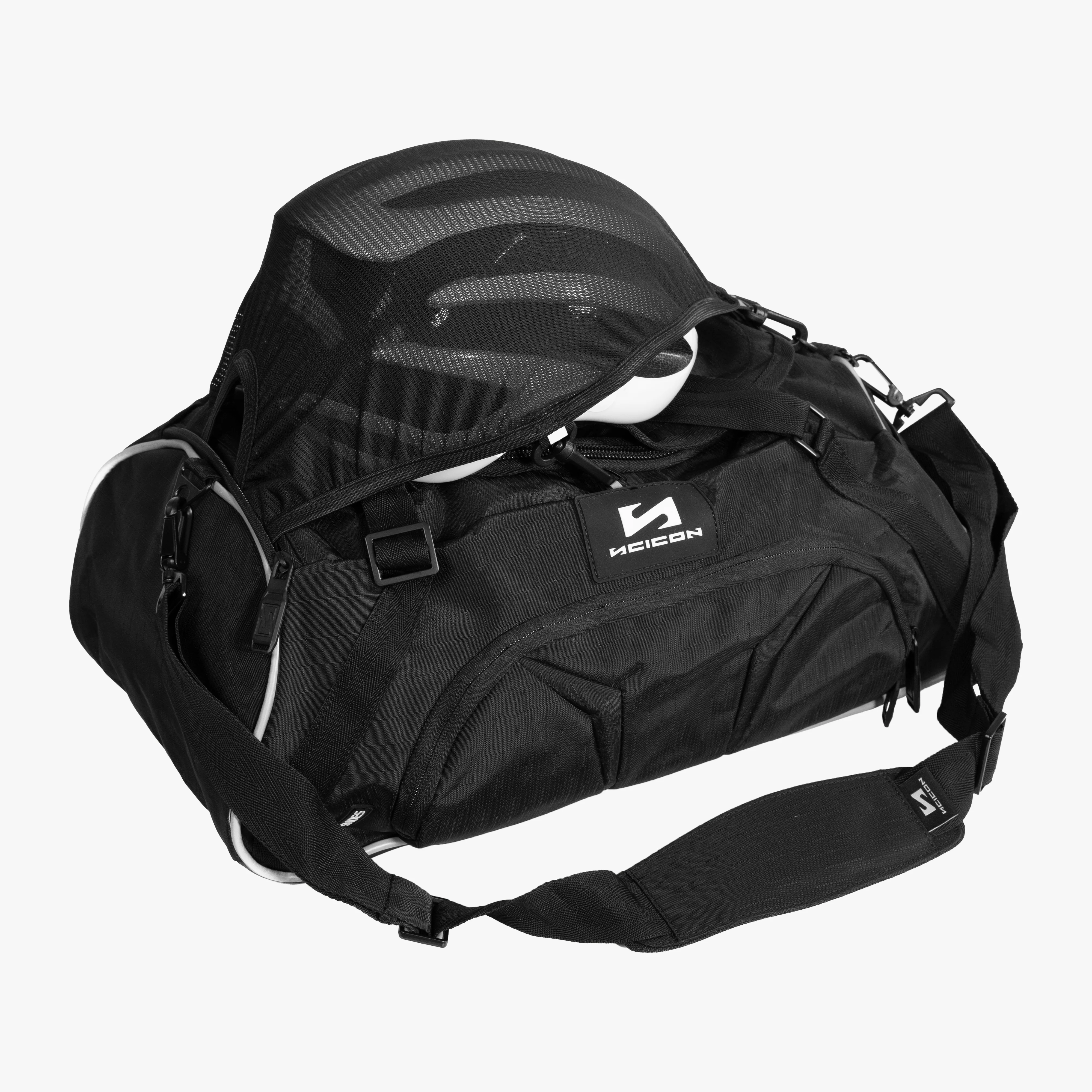 Scicon 25L duffel bag with durable fabric, adjustable shoulder strap, and spacious main compartment for travel and gym use.