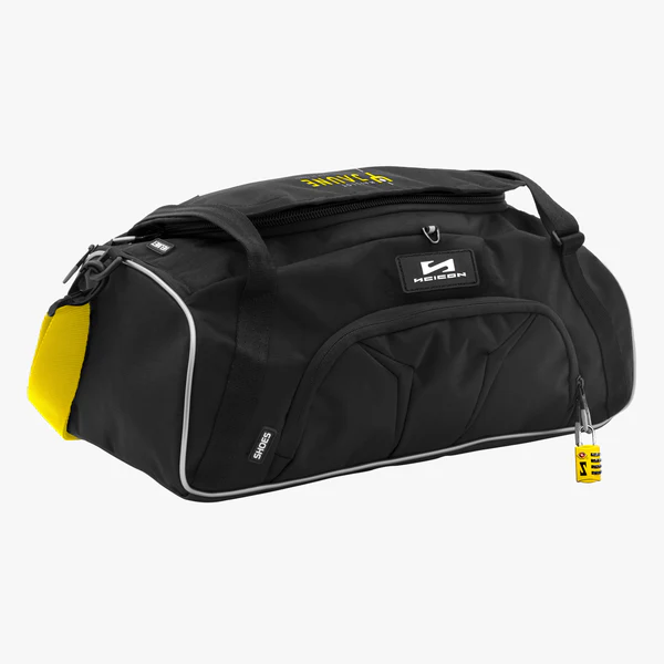 Scicon 25L travel duffel bag with adjustable shoulder strap, durable fabric, and multiple zippered compartments for versatile travel use.