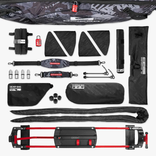 Scicon Aerocomfort MTB mountain bike travel bag showing padded, durable black case with adjustable straps and ventilation features.