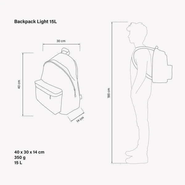 Scicon Backpack Light 15L featuring adjustable straps, multiple compartments, and a sleek design for everyday use.