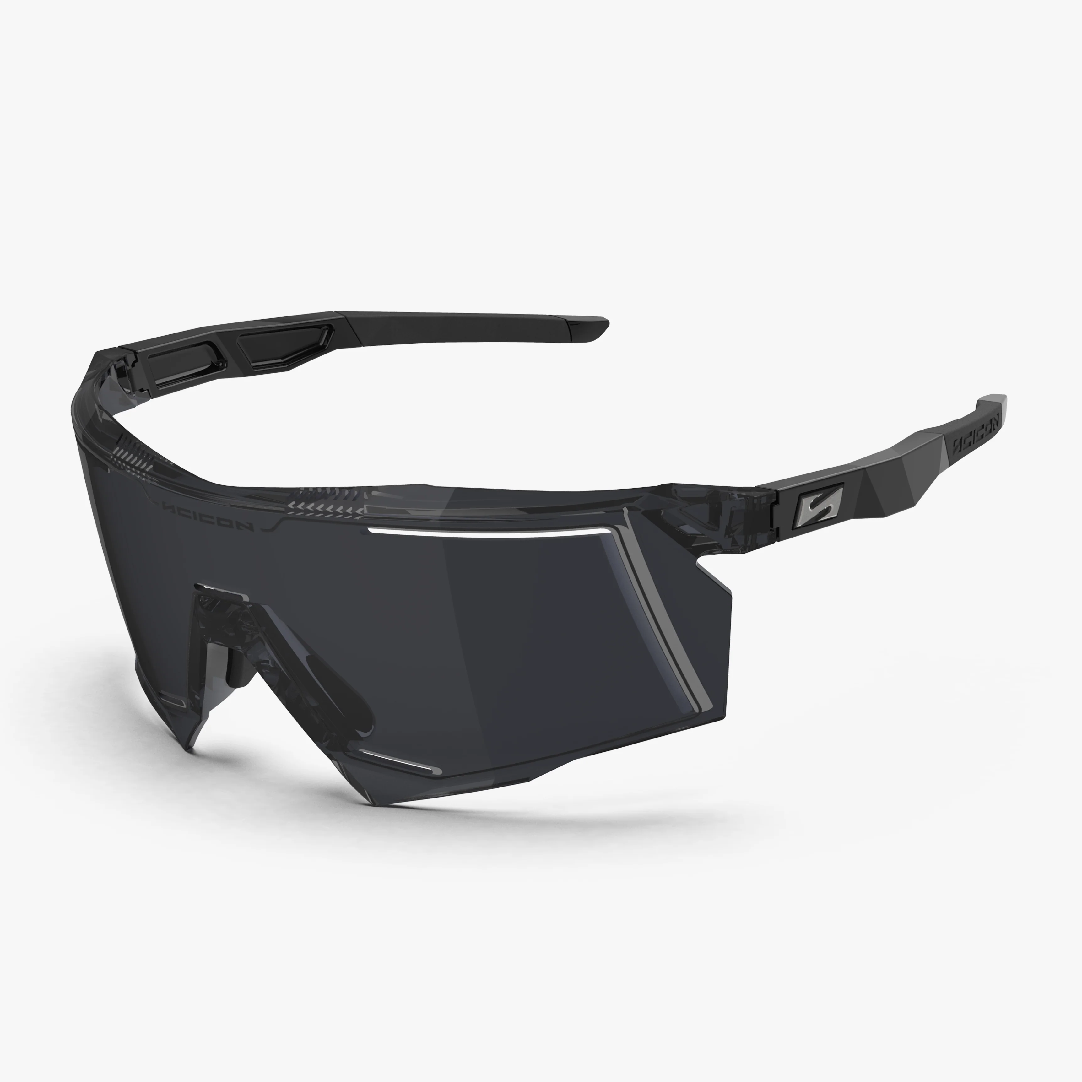 Scicon Aerostorm sport sunglasses in smoke black with wraparound shield lens